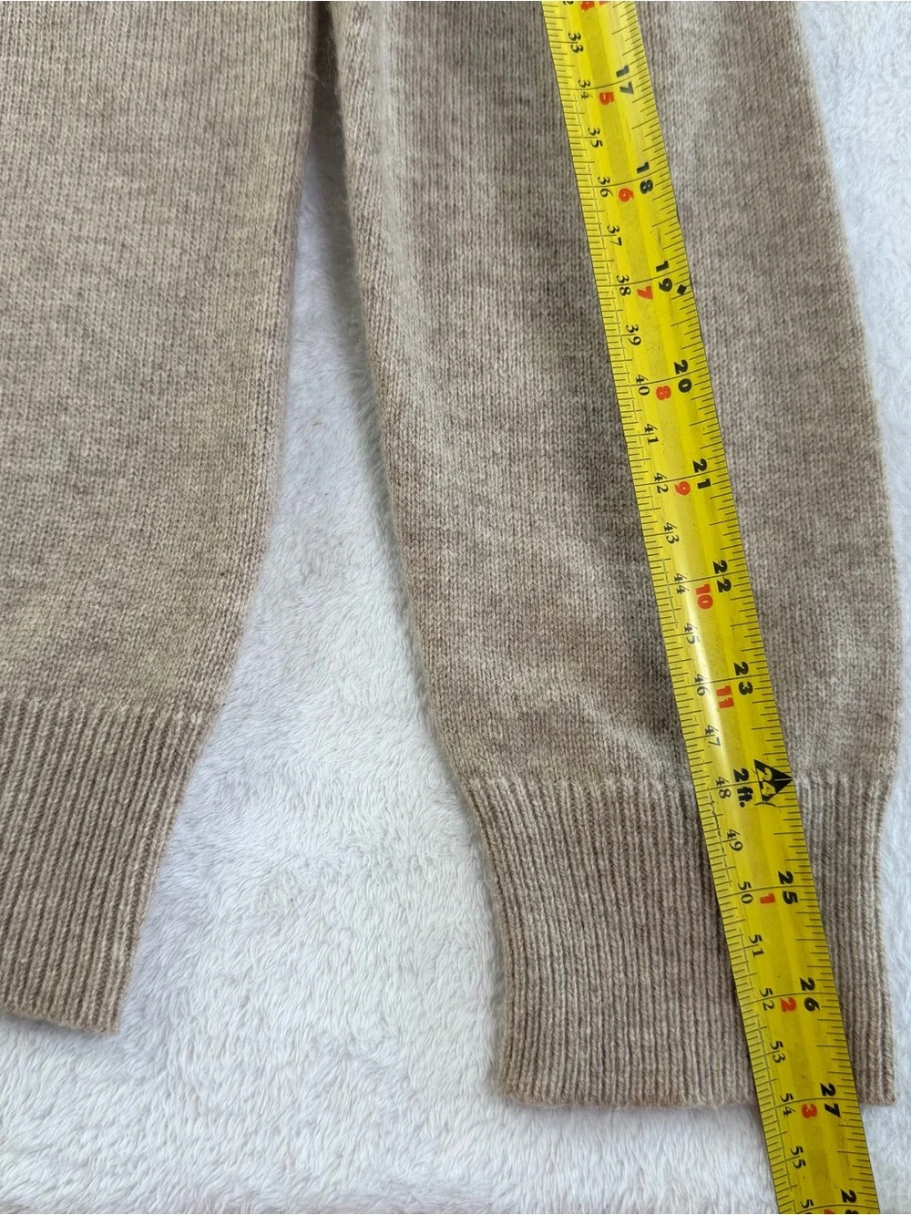 J.Crew XL Shawl Collar Lambswool Blend Sweater Tan Oatmeal Knit Mens